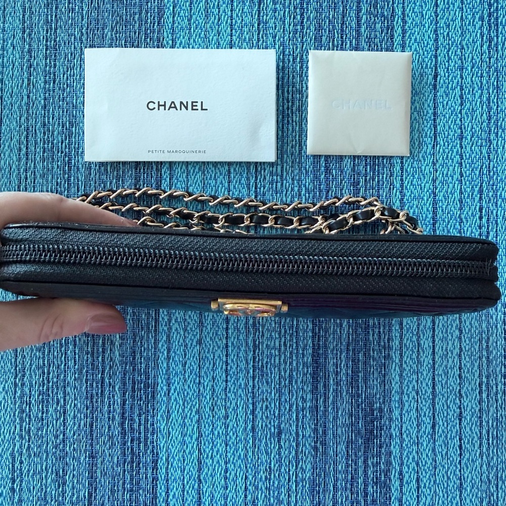 CHANEL Black Quilted Boy Wallet-on-Chain with Gold Hardware - Picture 5 of 7